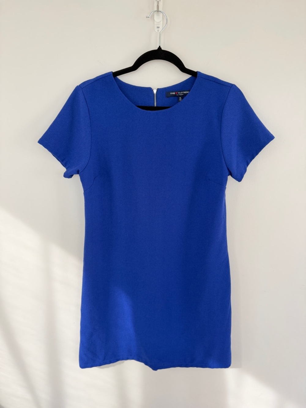 Royal Blue Short Sleeve Shift Mini Dress